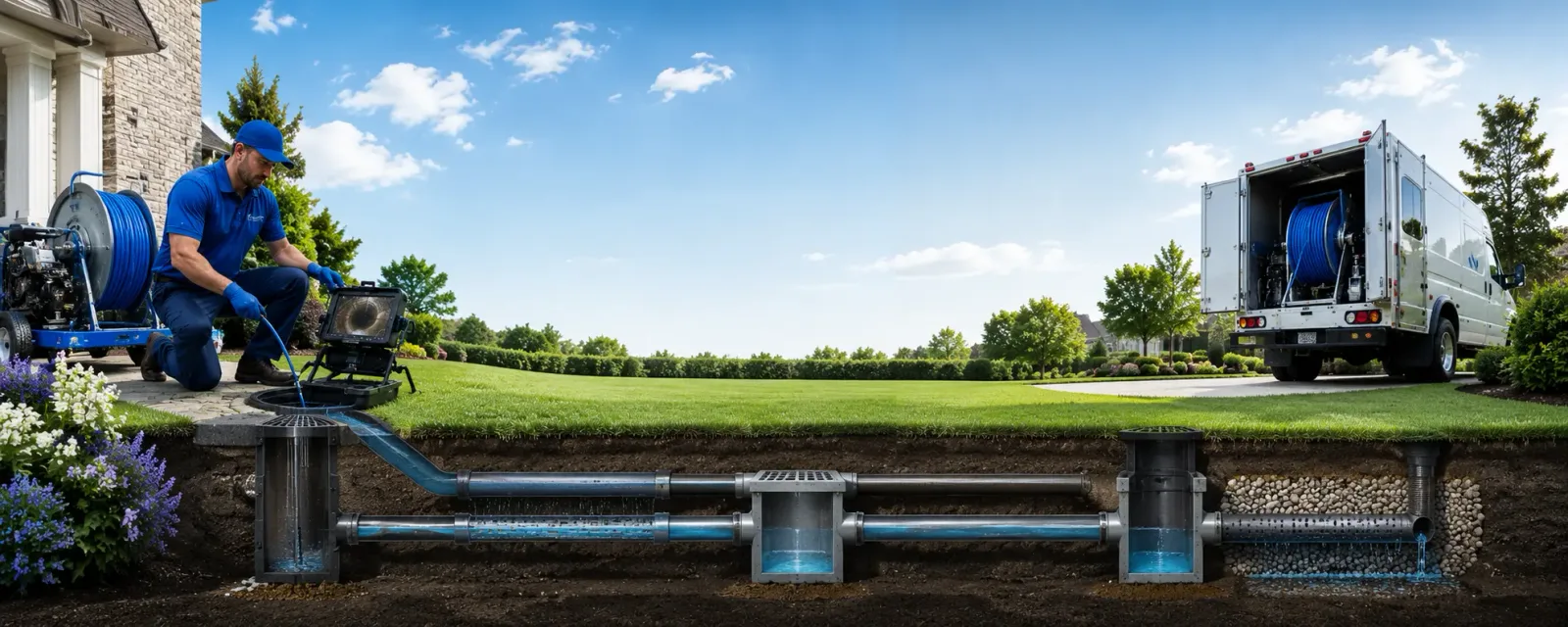 Outdoor drain cleaning information for Albertson, NY